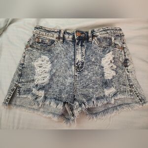 Distressed Denim Shorts